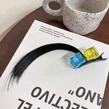 1PC Tóc giả búi không gian cho bé gái, kẹp tóc mini hình móng vuốt trong tóc giả búi rối & tai mèo, phụ kiện tóc giả đính ngọc trai giả, tóc giả búi cao cho bé gái - Nhiều màu - Xem 18