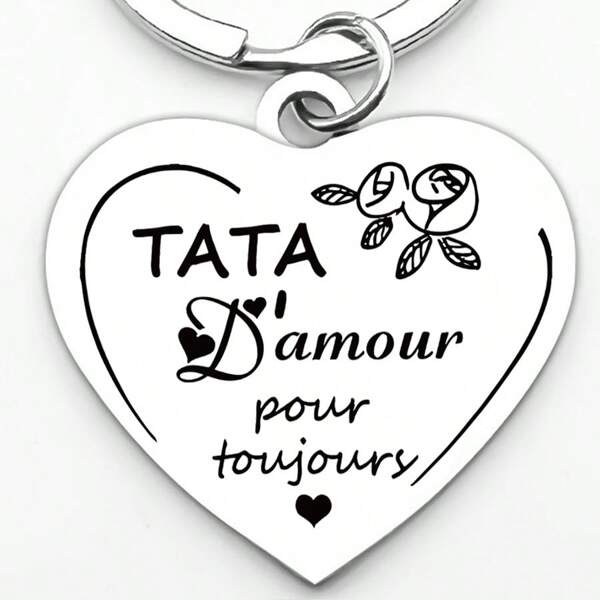 1 pieza Llavero del amor de la tía - Llavero de mujer con anilla de acero inoxidable tallado - Accesorios del regalo de cumpleaños eterno de la tía para mochila escolar