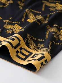 4 piezas de Bóxers de Lujo para Hombre de Cintura Media con Estampado Negro y Dorado - Super Suaves con Sensación de Seda Glacial, Antibacterianos y Transpirables - Pantalones Cortos Elásticos para Uso Deportivo y Diario Casual - Multicolor - Ver 9