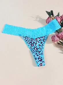 Morvia 1 Quần lót ren tương phản gợi cảm cho nữ, Quần lót ren họa tiết da báo và hoa màu hồng đỏ đen xám xanh, Quần lót ren khâu dễ thương và thoải mái, Đồ lót & đồ lót nữ - Nhiều màu - Xem 10