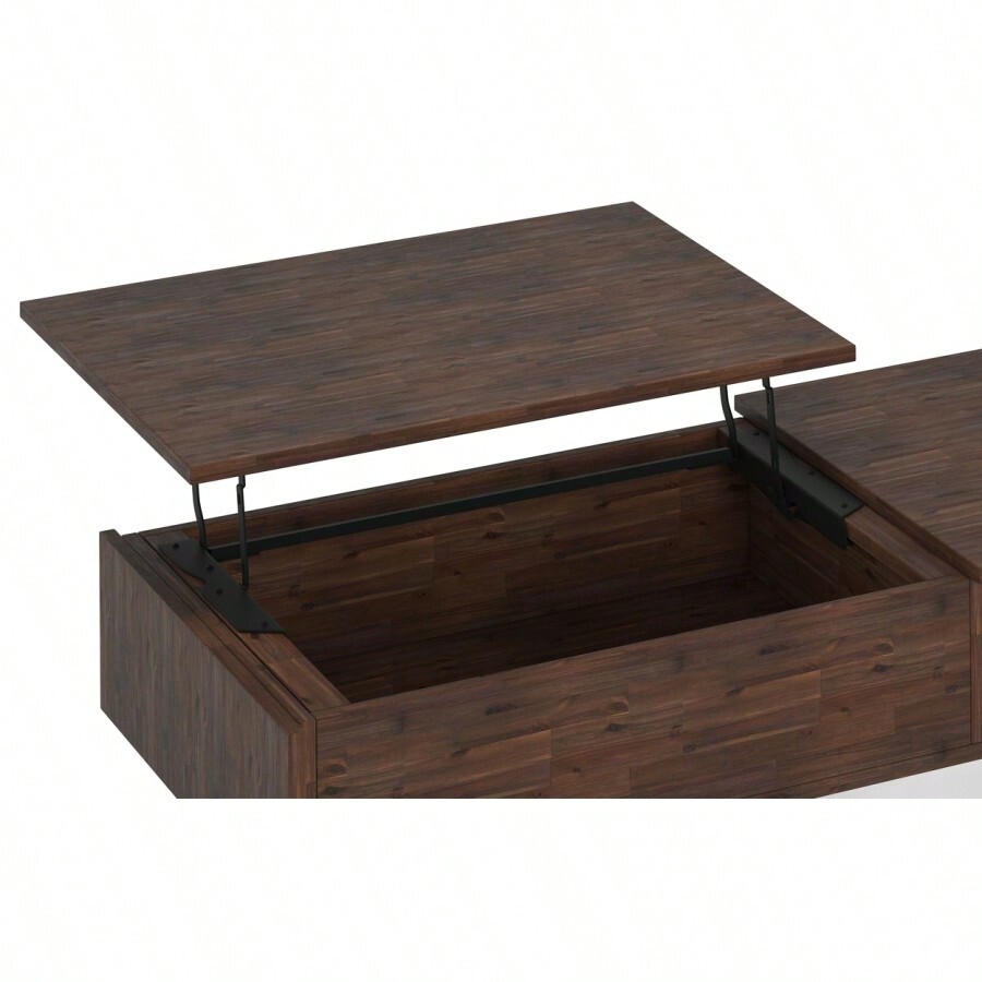 Simpli Home Lowry Lift Top Coffee Table Acacia Wood Industrial Style