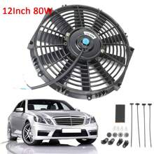 Universal Electric Car Radiator Cooling Fan, 10in/12in/14/In/16in High Performance 12V 90W 8 Blades Engine Cooling Fan Radiator, Reversible Push Or Pull With Mounting Kit - 12INCH 80W - View 7