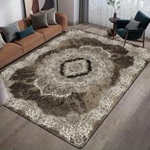 1pc Bohemian Style Floral Patterned Carpet - Fade-Resistant, Soft Flannel Bathroom Mat, Home Decor Home Decor Floor Mats Carpets Home Bathroom Decor Bath Rug Outdoor Rug Door Mat Fall Decor Bathroom Accessories Back To School Entryway Decor - Brown - View 2