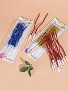 H.L.BALLOON 12 支曲线渐变金色蛋糕蜡烛，适用于生日派对、除夕夜、周年庆典 - 1盒 - 查看 2