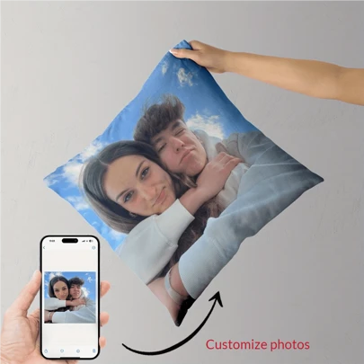 Warm Custom Photo Pillow Cover - Double-Sided High-Definition Printing, Personalized Decorative Pillowcase, Modern Style, Machine Washed, Zipper Closure, Woven Polyester Fabric, Ideal Gift For Various Occasions, For Anniversaries, For Mother's Day, For Birthdays, For Valentine's Day, For Graduation, For Father's Day, For Weddings, For Housewarming, Sofa, Bed, Car, Tea Room, Bedroom, Bathroom, Living Room, Dining Room,Xmas Decoration,Living Room Washable