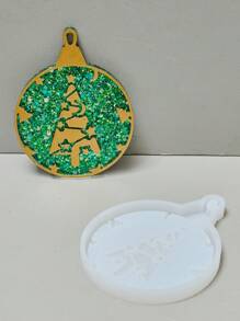 1 件圆形吊坠环氧树脂模具手工饰品钥匙扣项链硅胶模具石膏香薰石家居装饰圣诞 DIY 模具 - mold - 查看 8