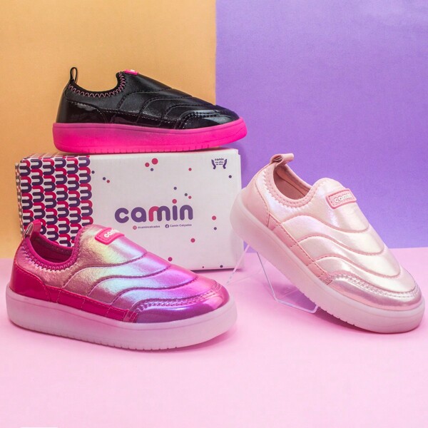 Tênis Menina Led Criança Feminino Confortável  Promoção Original Camin