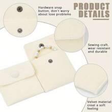 5 件优雅天鹅绒珠宝袋，带按扣 - 非常适合项链、手镯和礼物 - 储物袋、架子、发夹、发夹收纳袋、眼镜收纳袋、眼镜配件、骷髅眼镜架、眼镜盒、眼镜架、眼镜盒、帽架门、柜门收纳袋、帽子墙架、遮阳袋、太阳镜袋、眼镜架、帽架、帽子收纳袋、帽架 - 米色 - 查看 5