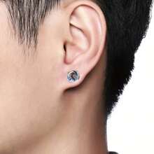 1 Coppia di orecchini a perno personalizzati unici con foto - orecchini a cupola di vetro con immagine personalizzata, luminosi, con perni in lega di moda non placcata e aghi in zinco, regalo di gioielleria personalizzata ideale per uomini e donne con ricordi speciali