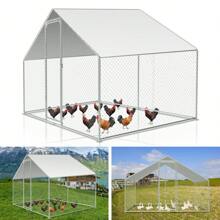 Cecaylie Chicken Coop Outdoor Enclosure Poultry House Outdoor Enclosure Stall Chicken House With PE Galvanized Steel Frame And Lockable Door 6/9/12/18/24m²