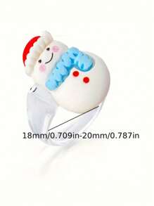 1 Nhẫn xếp chồng hoạt hình dễ thương theo chủ đề Giáng sinh có hình tuần lộc ông già Noel bằng nhựa thích hợp cho các dịp hàng ngày và tiệc tùng - Bộ sưu tập quà tặng ngày lễ - Nhiều màu - Xem 10