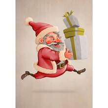 1 件卡通可爱圣诞老人海报快乐圣诞老人帆布画墙壁艺术适合可爱儿童客厅家居装饰圣诞礼物无框架 - 彩色 - 查看 127