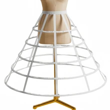 1pc Black & White Hollow 5-Steel Birdcage Fishbone Petticoat, Adjustable Costume Cosplay Underskirt For Wedding Dress