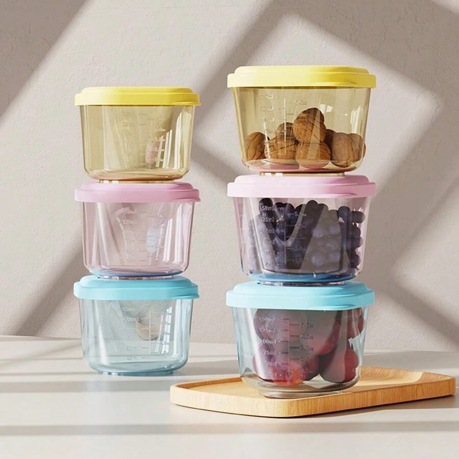 6 件套婴儿便携式密封储存容器、奶粉零食盒