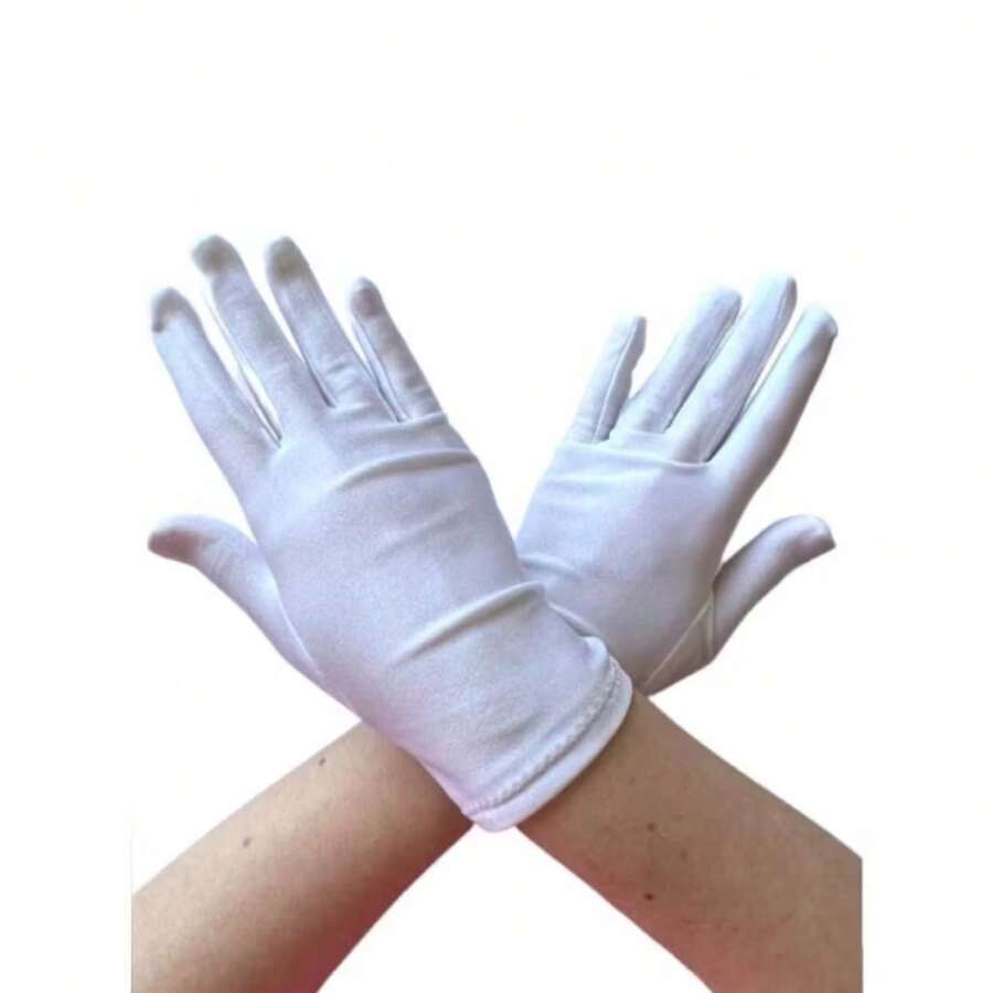 Long Lycra Gloves Unisex Costume Parties Cosplay 20cm Or 40cm - 白色20cm - 查看 1