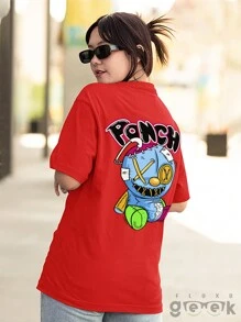 T-Shirt Over Streetwear Style Shirt Bear Pancho Premium Cotton Ref 1457 FLUXOGEEK - Đỏ - Xem 7