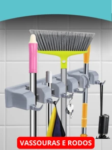 Hook Fixing Support Hanging Broom Squeegee Tool Bathroom Fishing Laundry Pantry Rake - 白色 - 查看 2