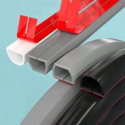 Calha de fio de PVC estreita para instalação na superfície do piso, para evitar pisar em fios expostos, ocultando calha de fio macia e organizada, faixa de cobertura de fio decorativa, faixa de gerenciamento de fio (0,59 pol. de largura)