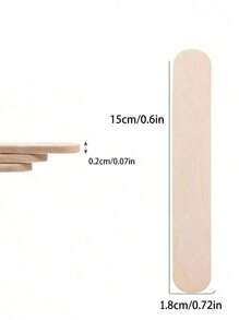 10 件/50 件/100 件/200 件大号木蜡棒，6 英寸木蜡棒蜡刮刀涂抹器，用于去除体毛的木制工艺棒 - 薑色 - 查看 6