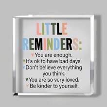 1 món quà truyền cảm hứng động lực nhỏ nhắc nhở bạn đủ sạch để bàn trang trí biển hiệu acrylic với chân đế bằng gỗ cho kệ bàn làm việc văn phòng - Nhiều màu - Xem 3