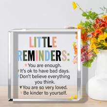 1 món quà truyền cảm hứng động lực nhỏ nhắc nhở bạn đủ sạch để bàn trang trí biển hiệu acrylic với chân đế bằng gỗ cho kệ bàn làm việc văn phòng - Nhiều màu - Xem 4