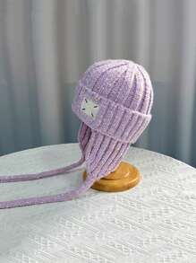 冬季新款毛线帽女冬季保暖护耳针织帽时尚百搭遮脸小毛线帽 - 彩色 - 查看 6