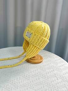 冬季新款毛线帽女冬季保暖护耳针织帽时尚百搭遮脸小毛线帽 - 彩色 - 查看 8