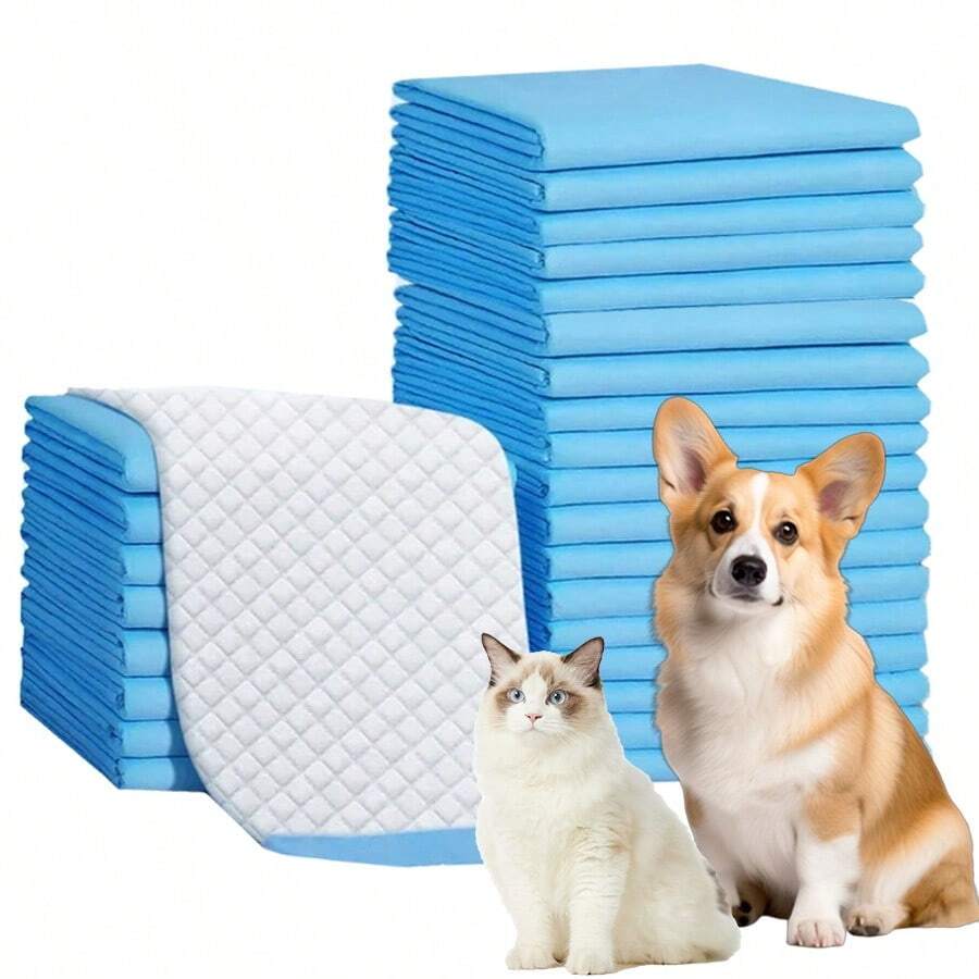 20/40/50/100 件宠物一次性尿垫，训练小狗猫厕所垫，宠物清洁用品 - 藍色 - 查看 1