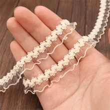 1 码荷叶边花朵刺绣花边 15 毫米花边饰边缝纫配件服装配件