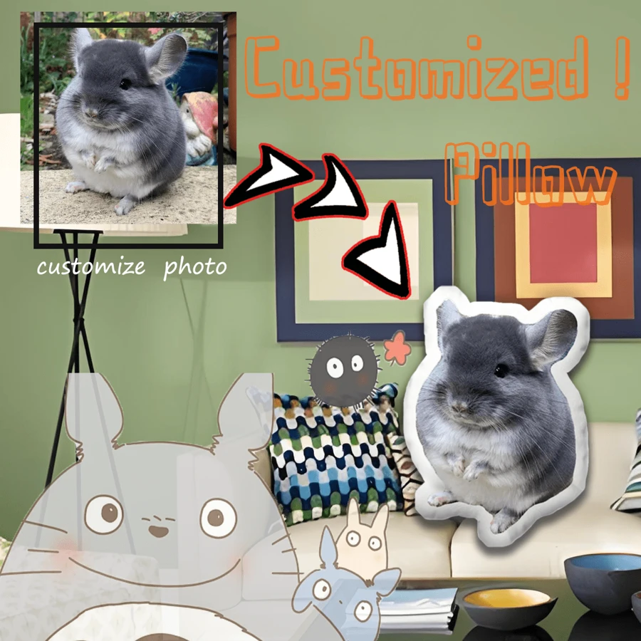 个性化定制宠物枕头和宠物玩具，适合生日、家人、爱人和宠物回忆，节日的完美礼物，适合沙发和家居装饰，送给情侣、朋友、父母和同学的完美礼物圣诞礼物狗玩具 - 彩色 - 查看 1