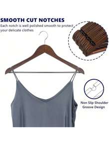 Gruccia in legno di alta qualità e vintage, gruccia in legno per abiti con barra antiscivolo per pantaloni, adatta per camicie, giacche, vestiti, pantaloni, ideale per primavera, minimalista, maglie estive - Multicolore - Visualizzare 5