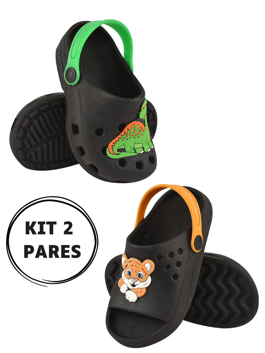 Kit 2 Pairs Of Boys' Sandals And Children's Slide Flip-Flops - Nhiều màu - Xem 1