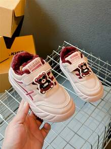 Giày thể thao trẻ em đế mềm mùa Giáng sinh 2024 họa tiết hoạt hình có đệm, dễ thương, ấm áp cho bé trai và bé gái - Hồng - Xem 7