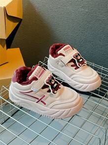 Giày thể thao trẻ em đế mềm mùa Giáng sinh 2024 họa tiết hoạt hình có đệm, dễ thương, ấm áp cho bé trai và bé gái - Hồng - Xem 6