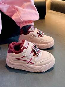 Giày thể thao trẻ em đế mềm mùa Giáng sinh 2024 họa tiết hoạt hình có đệm, dễ thương, ấm áp cho bé trai và bé gái - Hồng - Xem 4