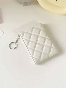 Ví tiền xu Mini Rhombus Chi tiết dành cho nam và nữ Túi cầm tay có khóa kéo Túi đựng chìa khóa màu trơn Túi quà tặng Giáng sinh Quà tặng Lễ Tạ ơn dành cho phụ nữ - Nhiều màu - Xem 6