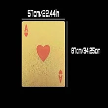 1 Set Modern Gold & Black Foil Playing Cards, Waterproof Plastic Cards With High Legibility Markings, Handmade, Includes Plastic Card Box, Suitable For Adult Use - 52 Card Deck - Multicolor - View 4