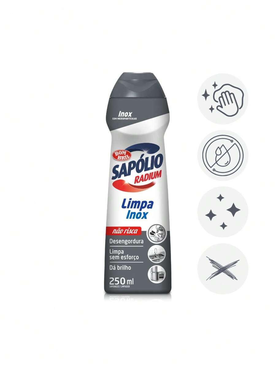 Shopmodelo Sapolio Radium Bombril Stainless Steel Creamy Metal Cleaner 250ml - 液體 - 查看 1