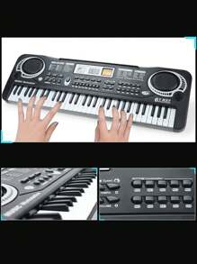 1 pièce Piano électronique de 61 touches pour enfants, jouet musical multifonctionnel, piano pour débutants pour l'éducation précoce, les accessoires varient en couleur