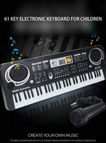 1 pièce Piano électronique de 61 touches pour enfants, jouet musical multifonctionnel, piano pour débutants pour l'éducation précoce, les accessoires varient en couleur