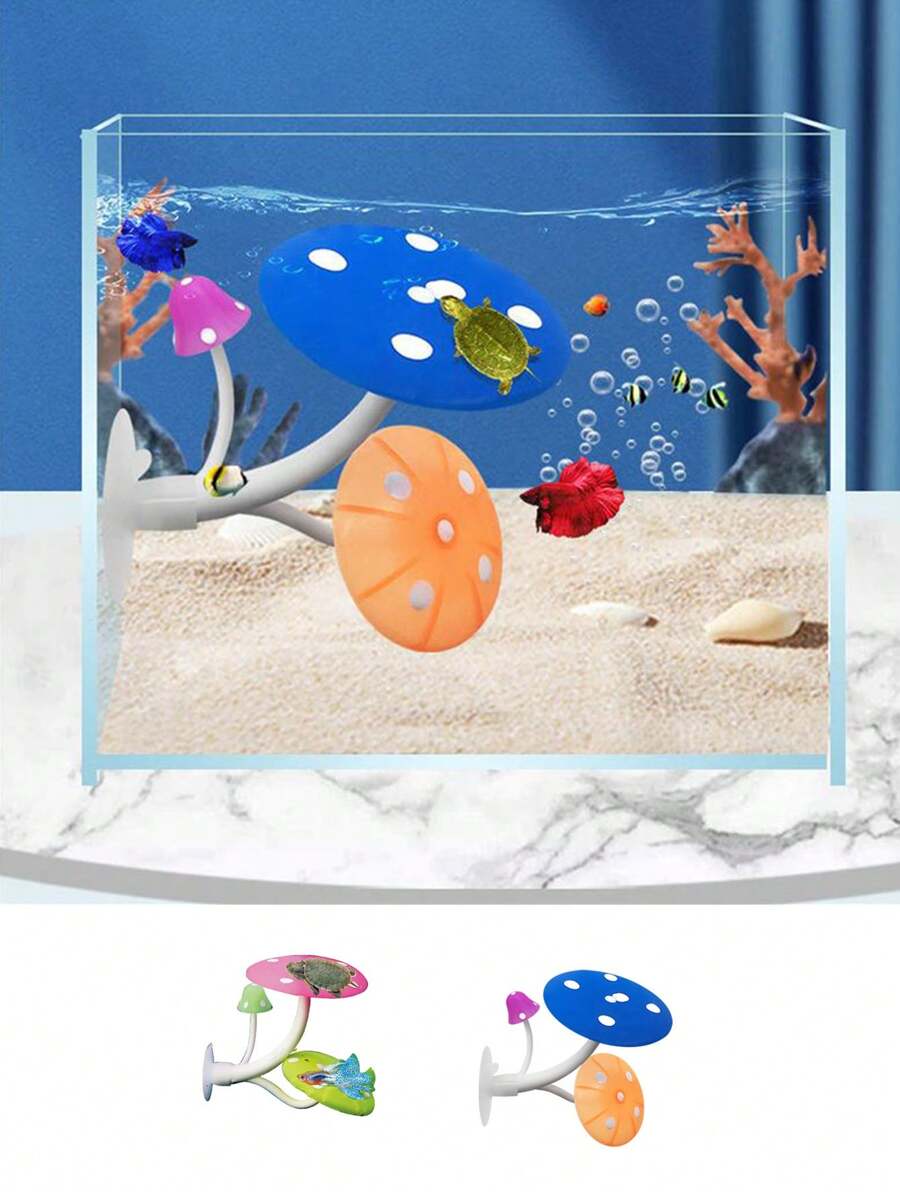 Nấm mô phỏng bể cá màu hồng/xanh, Phụ kiện cảnh quan bể cá - Nhiều màu - Xem 1