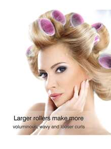 Jumbo Hair Curlers Rollers 2.56in 12pcs/Set Self-Grip Rollers Kit With 6Rollers And 6Clips, Salon Quality Curlers For Diy Hairstyling, Heatless Rollers ,Hair Rollers,Heatless Curls,Hair Curler,Hair Products And Accessories For Barber Salon Beauty Travel Essentials,Back To School,Travel Holiday Essentials,Hair Accessories For Women