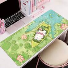 可爱划船兔鼠标垫,笔记本电脑桌垫,键盘垫,大号桌垫,卡通风格,优质橡胶,防滑设计,全包边,可水洗,家用,游戏,办公,礼品鼠标垫,返校季游戏鼠标垫,桌面配件,办公用品,办公桌配件,鼠标垫,桌面鼠标垫 - 划船小兔 - 查看 9