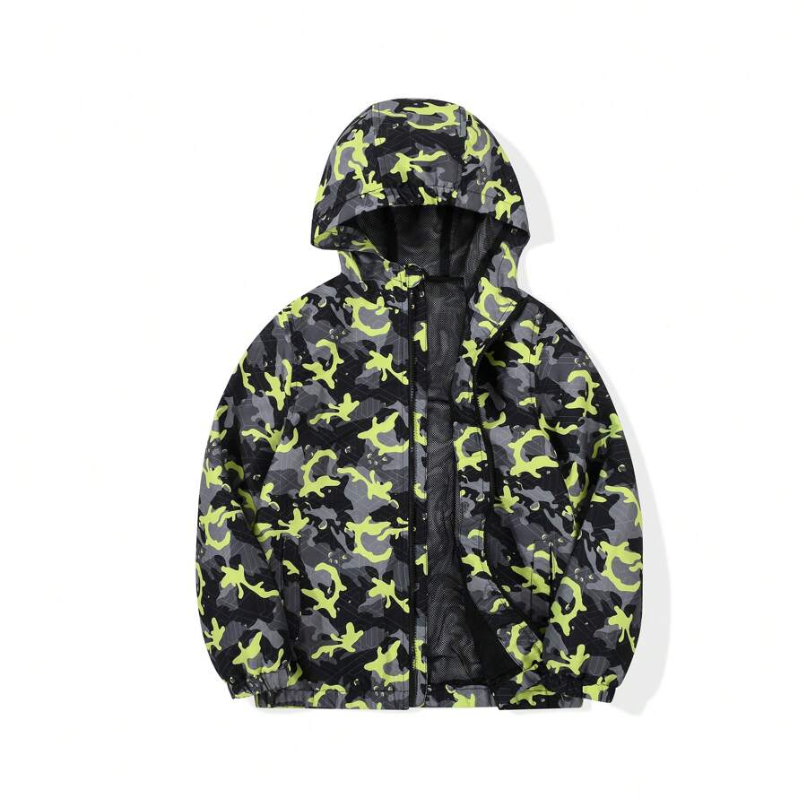 Boys Rain Jacket Lightweight Waterproof Hooded Raincoats For Kids - Multicolor - View 1