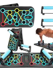 GPush Up Board Bars With Multifunctional Bands For Push-Ups And Home Workout - Multicolor - View 2