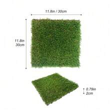 Artificial Grass Turf Tiles Interlocking Set Of 35pcs, Fake Grass Tiles Self-Draining For Pet Indoor/Outdoor Flooring Decor, 12x12in Grass Green,ElegantAbode