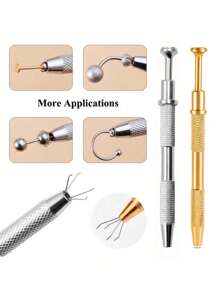 2pcs 4-Claw Ball Head Holder,Pick-Up Tool, Crystal Prong Tweezers Catcher Grabbers With 4 Claws, Piercing Jewelry Making Grasping Tools,Professional Diamond Bracket With 4 Claw Tattoo Accessories Stainless Steel Pearl Grab Holder Jewelry Making Jewelry Tools,Body Piercing Tool,For IC Chip Electronic Components Nails Clamping - Multicolor - View 5