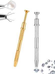 2pcs 4-Claw Ball Head Holder,Pick-Up Tool, Crystal Prong Tweezers Catcher Grabbers With 4 Claws, Piercing Jewelry Making Grasping Tools,Professional Diamond Bracket With 4 Claw Tattoo Accessories Stainless Steel Pearl Grab Holder Jewelry Making Jewelry Tools,Body Piercing Tool,For IC Chip Electronic Components Nails Clamping - Multicolor - View 8