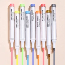 专业彩色马克笔套装，9 色带刷头丙烯酸涂料马克笔，适合青少年使用，油漆笔丙烯酸马克笔适用于纸张、DIY 工艺品、岩石绘画、帆布、石头、玻璃、陶瓷 - 莫內紫9色 - 查看 5