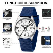 BIDEN 1pc Fashionable Women's/Men's Watch, Neutral Casual Quartz Watch, 30M Waterproof, Female Nurse/Doctor/Medical Special Time, Night Light Easy To Read Dial Watch+Free Box - Blue - View 8